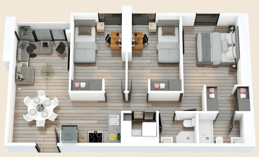 Apartamento estilo Roble de Andares 12